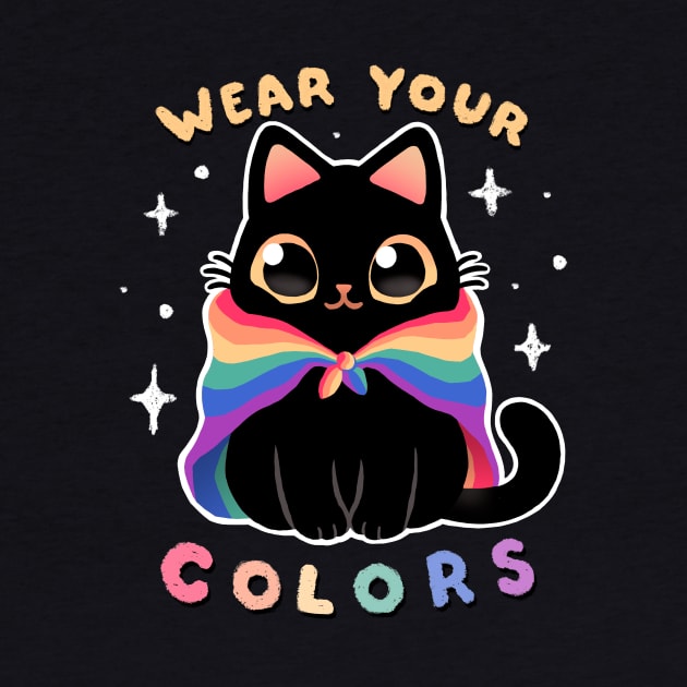 LGBT Pride Cat - Kawaii Rainbow Kitty - Wear your colors by BlancaVidal